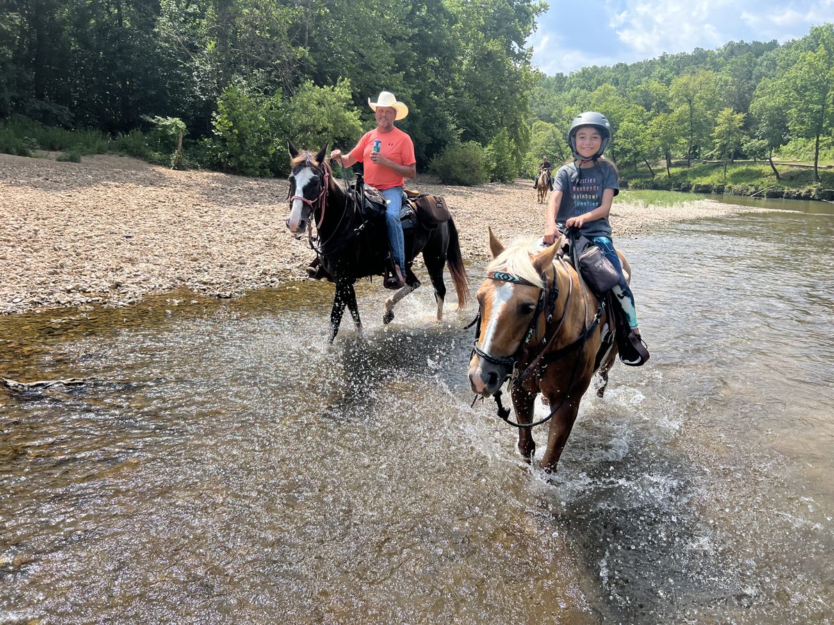 Splashing through a creek